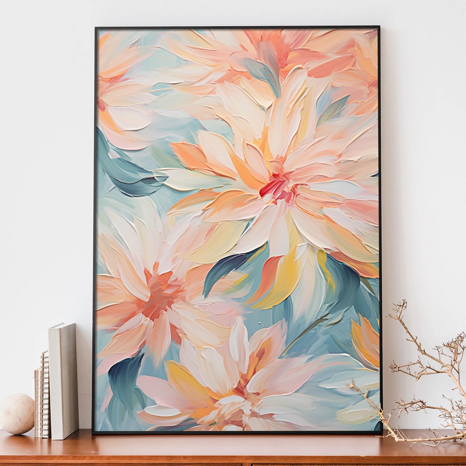 Amazon.com: Abstract Flower Canvas Wall Art - Colorful Pastel